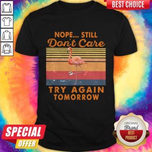 Nope Still Don’t Care Try Again Tomorrow Flamingo Vintage Shirt