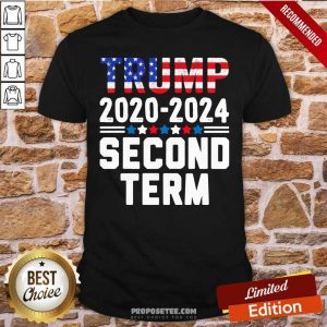 Funny Trump 2020 2024 Second Term Vintage American Flag Shirt