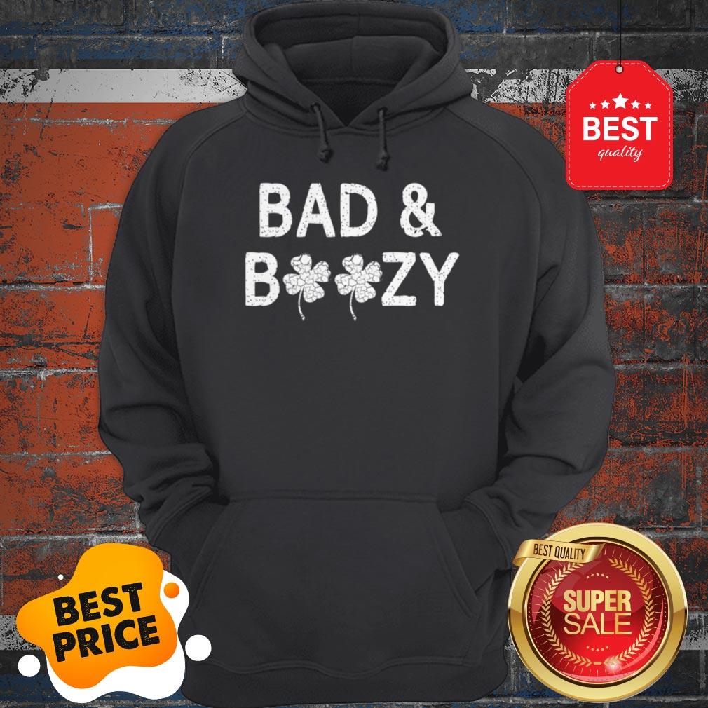 Bad And Boozy Funny St. Patricks Day Women Shamrock Drinking Shirt