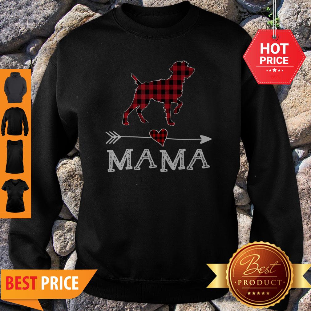 Official Womens Red Plaid Mama Wirehaired Pointing Griffon Dog Mom Shirt