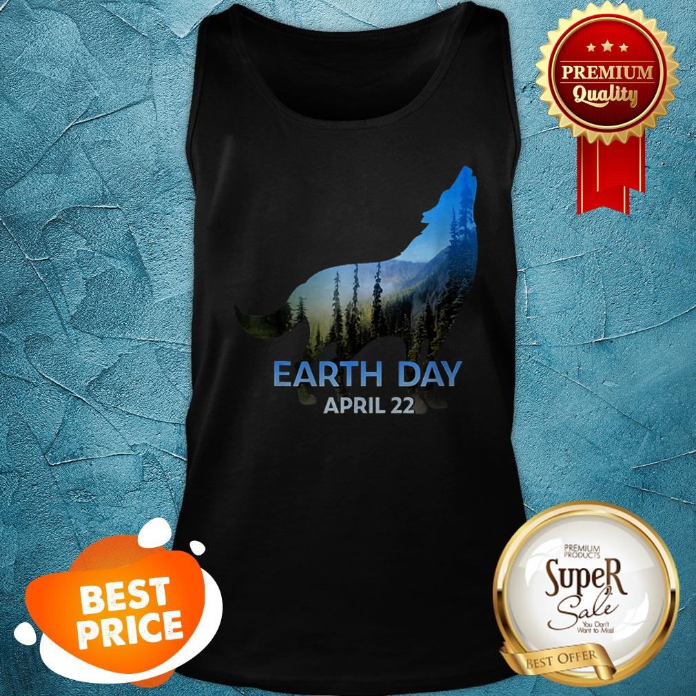 Wolf Silhouette Earth Day 50th Anniversary April 22nd Shirt