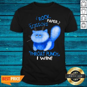 Cute Cat Rock Paper Scissors Throat Punch I Win Shirt