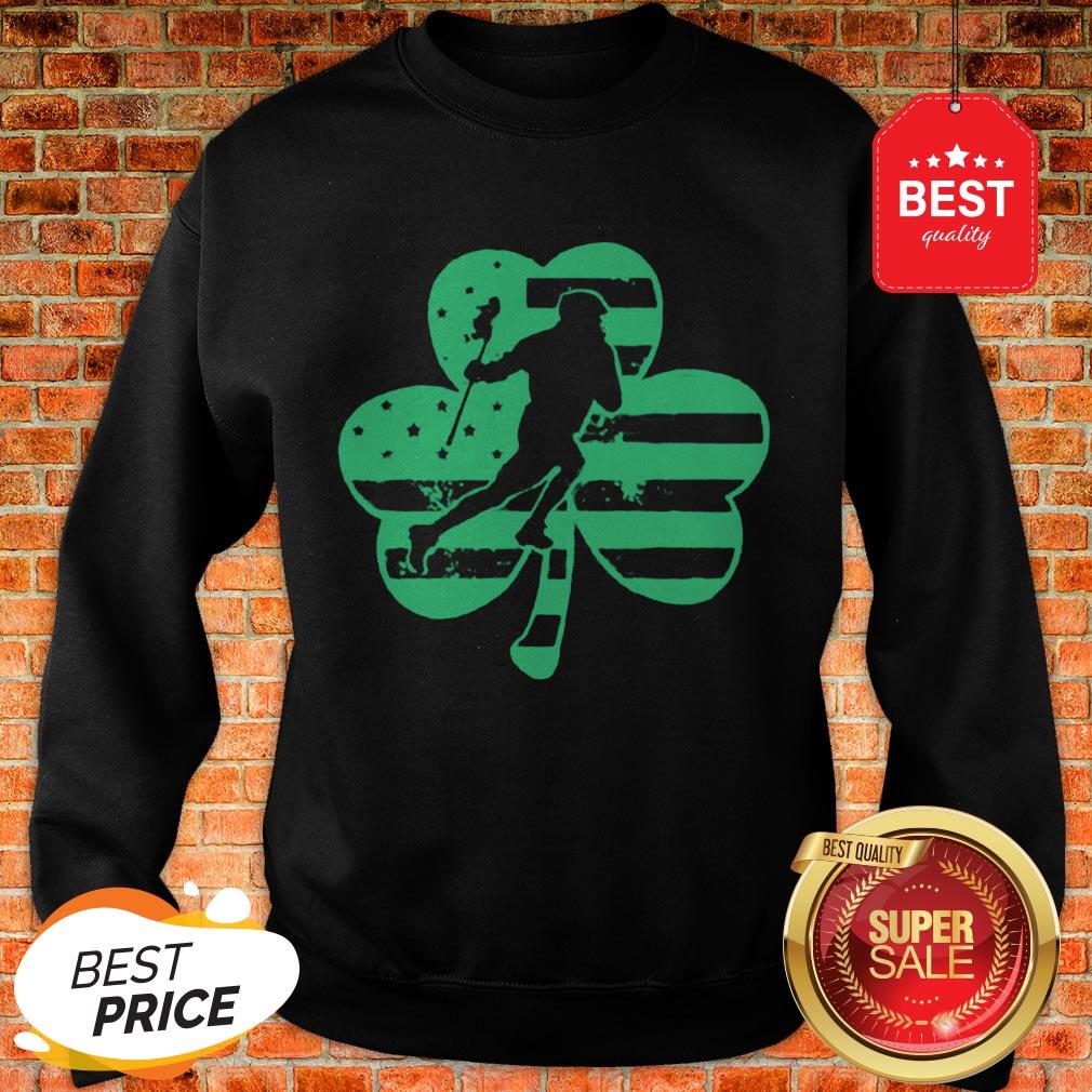 Official Vintage US Flag Shamrock Lacrosse St Patrick’s Day Shirt