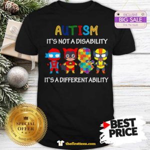 Official Wonderful Superhero Autism It’s Not A Disability It’s A Different Ability Shirt