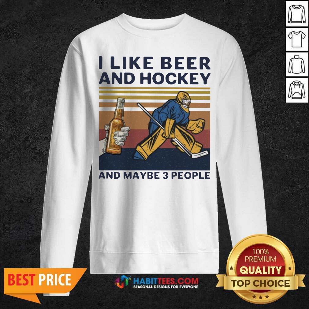 I Like Beer And Hockey And Maybe 3 People Vintage Shirt