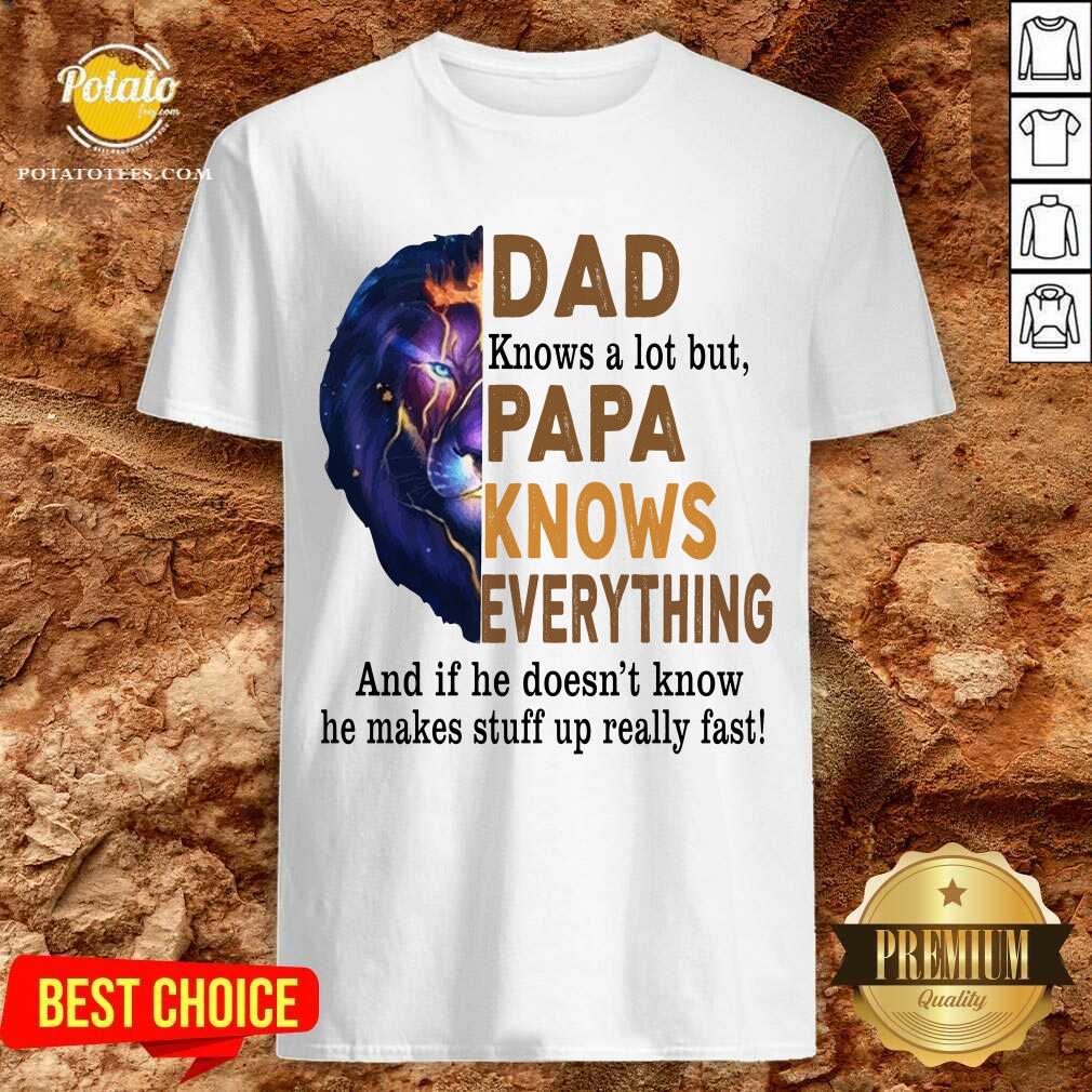 Lion Dad Knows A Lot But Papa Knows Everything Shirt