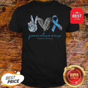 Official Peace Love Cure Diabetes Awareness Month Shirt