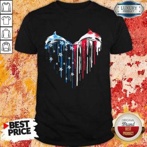 Hot Dolphin Love American flag Shirt