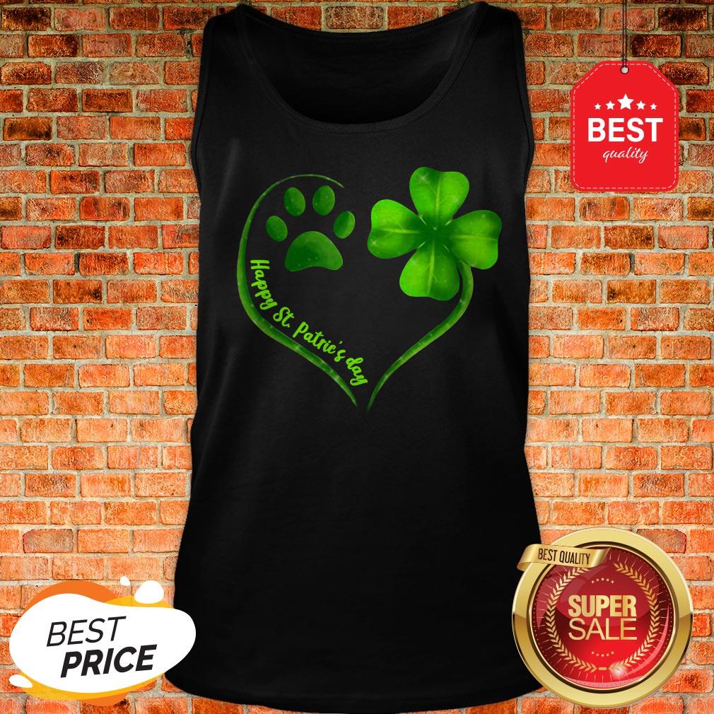 Official Love Dog Paw Heart Happy St. Patrick’s Day Shirt