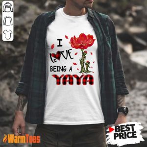 I Love Being A Yaya Red Flower Shirt