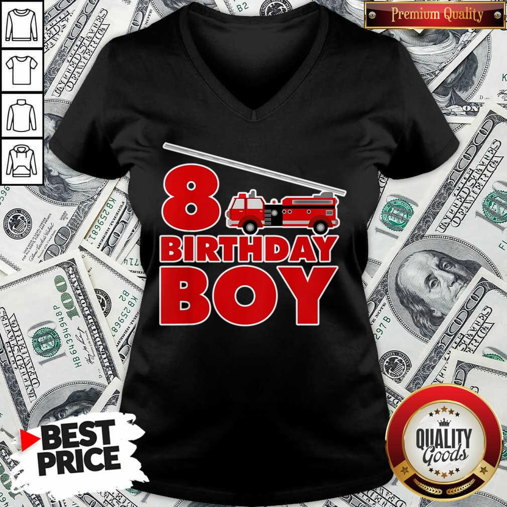 8th Birthday Boy 1 Fire Truck Shirt