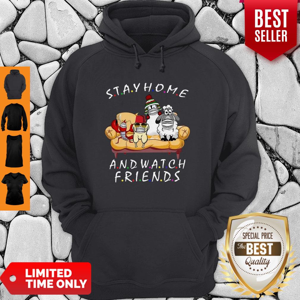 Pets Stay Home And Watch Friends Cartoon COVID-19 Shirt