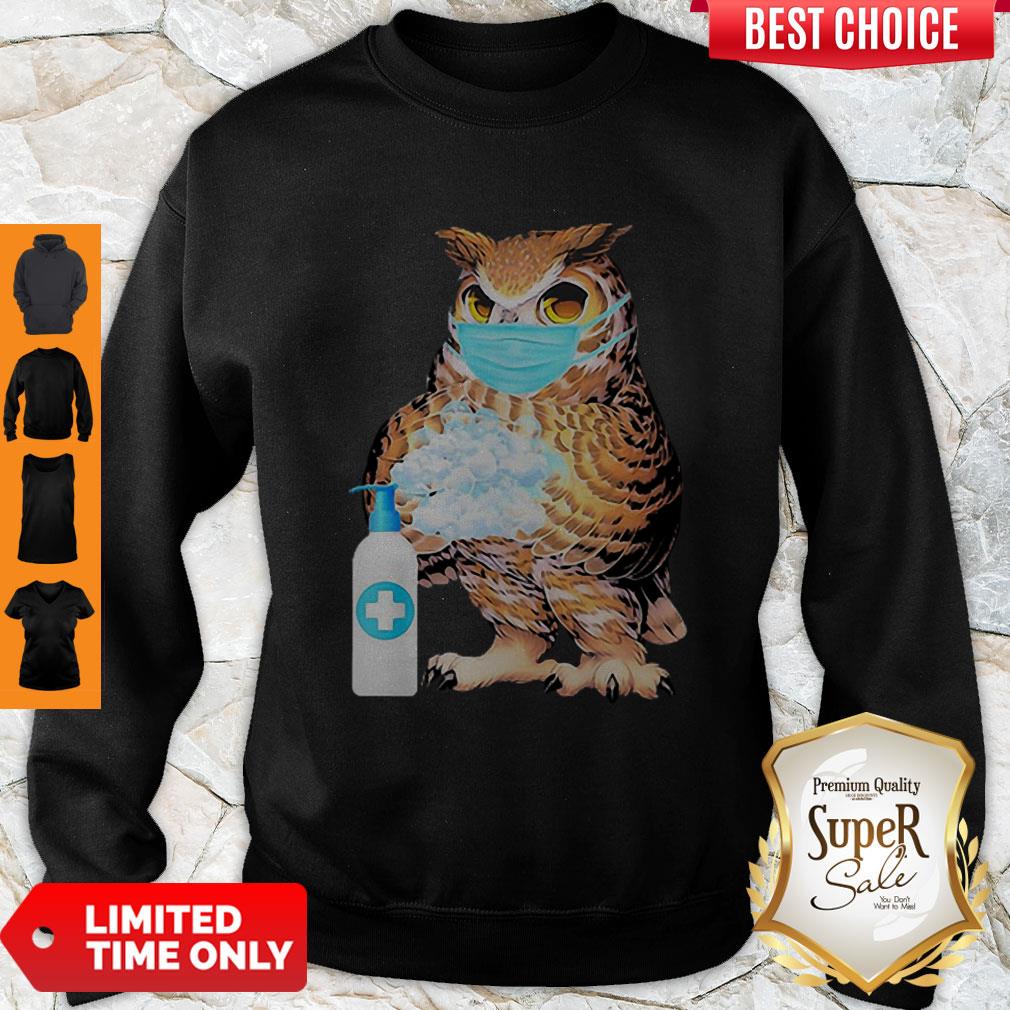Premium Owl Mask Washing Hands Coronavirus Shirt