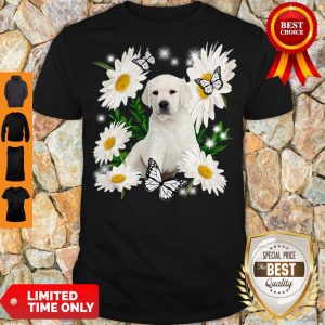 Top White Labrador Daisy Flower Classic T-Shirt