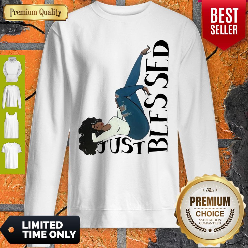 Beautiful Just Blessed Black Lying Women Shirt