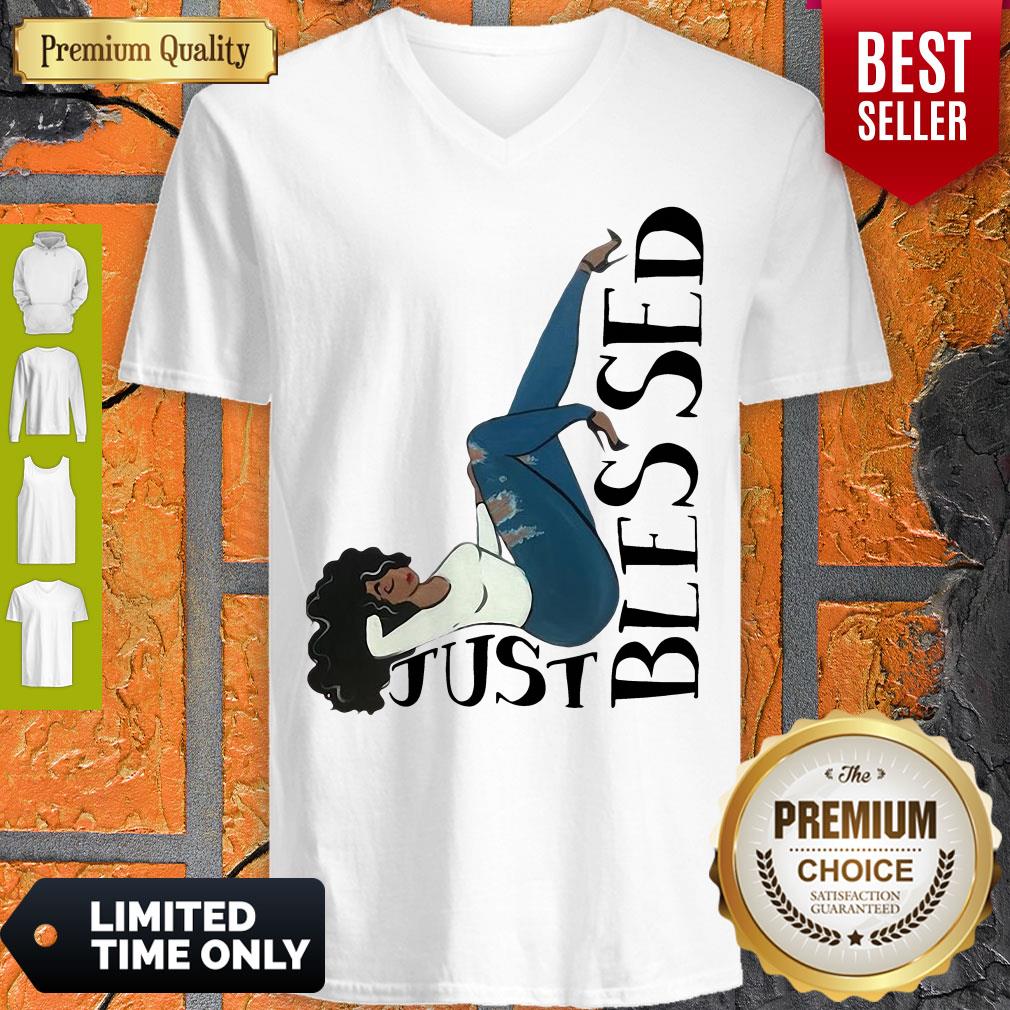 Beautiful Just Blessed Black Lying Women Shirt