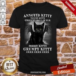 Premium Annoyed Kitty Touchy Kitty Grouchy Ball Of Fur Moody Kitty Grumpy Kitty Grrr Grrr Grrr Shirt