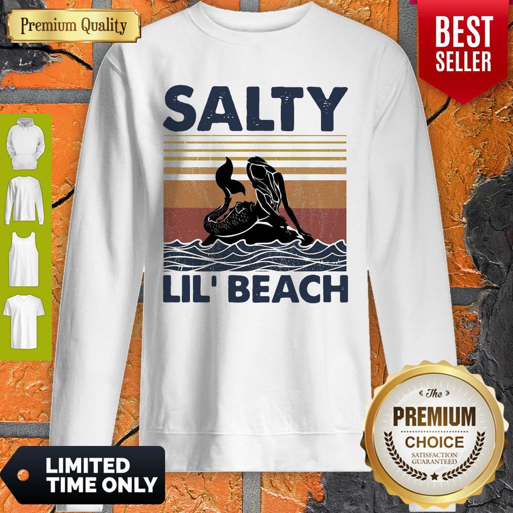 Cute Brand Mermaid Salty Lil’ Beach Vintage Shirt