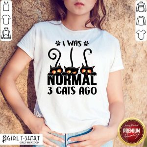 Black Cat I Was Normal 3 Cats Ago Shirt