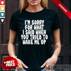 Hot Im Sorry For What I Said When You Tried To Wake Me Up Shirt