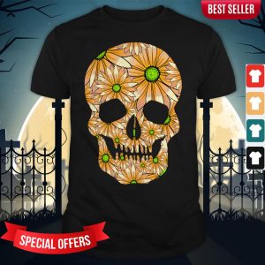 Summer Peach Sugar Skull Day Of The Dead Shirt