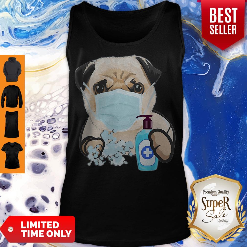 Pug Face Mask Handwashing Dog Lover Shirt