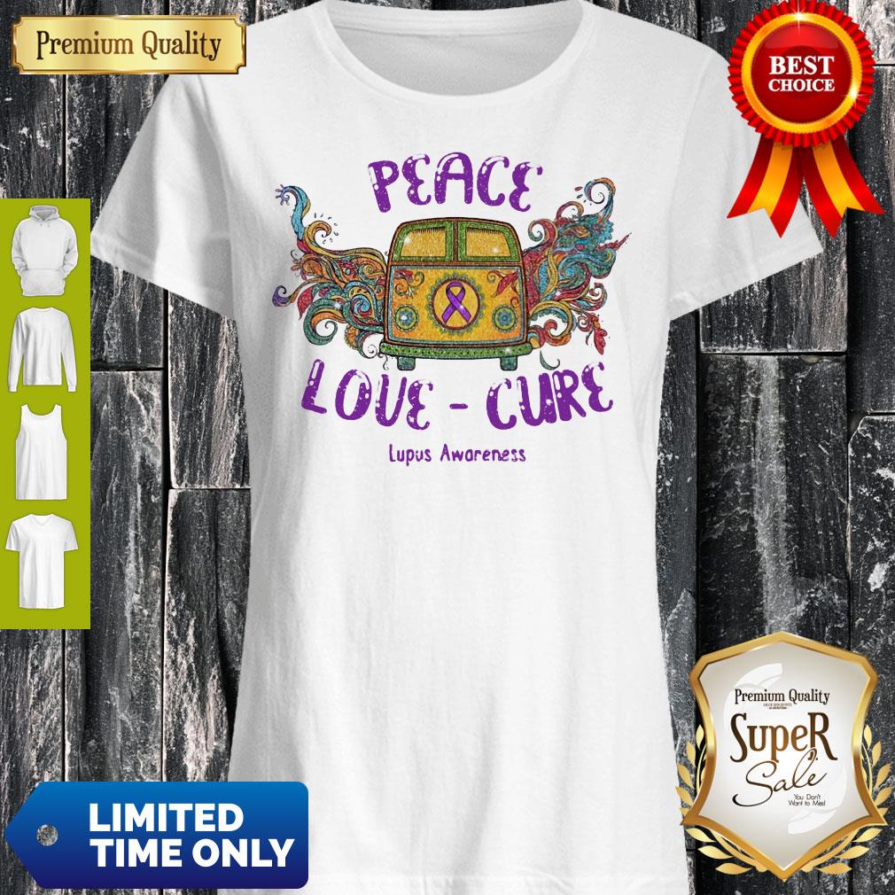 Good Hippie Bus Peace Love Cure Lupus Awareness Shirt