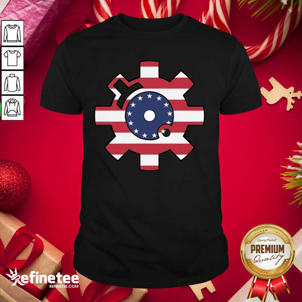 Funny Betsy Ross Flag Bolt Face American Flag Shirt