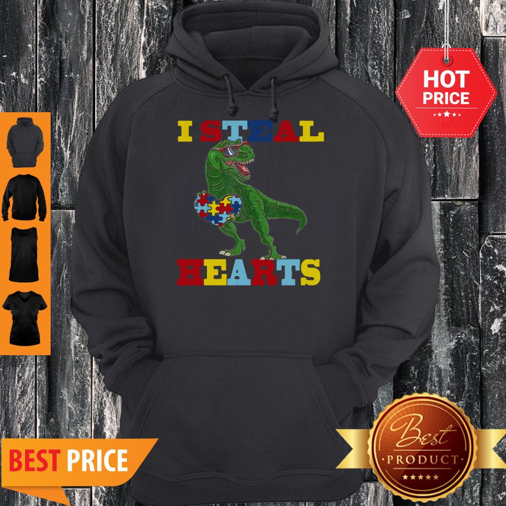 Dinosaur T-Rex I Steal Heart Autism Awareness Shirt