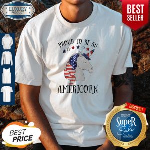 Funny Unicorn Proud To Be An Americorn American Flag Independence Day Shirt