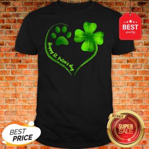 Official Love Dog Paw Heart Happy St. Patrick’s Day Shirt