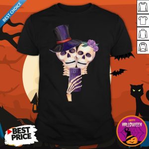Funny Cute Couple Lover Selfie Skull Día De Los Muertos Day Of Dead Shirt