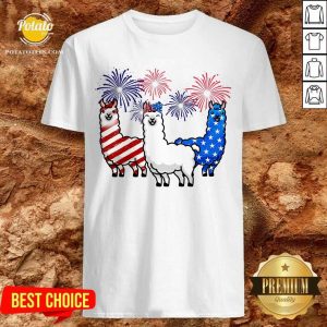 American Flag Colors Llama Lovers 4th Of July Shirt