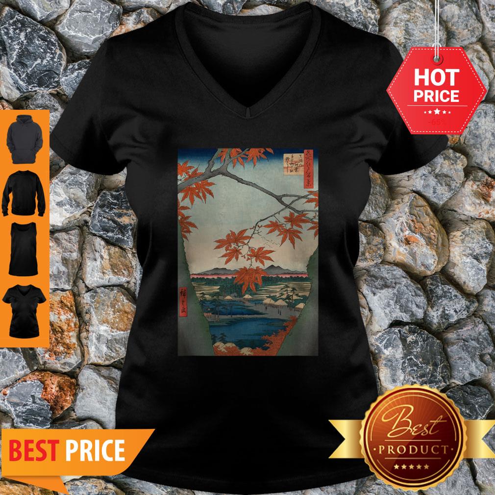 Pretty Vintage Art Maple Trees At Mama, Tekona Shrine, Tsugi Bridge Shirt