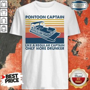 Official Pontoon Captain Like A Regular Captain Only More Drunker Vintage Retro Shirt