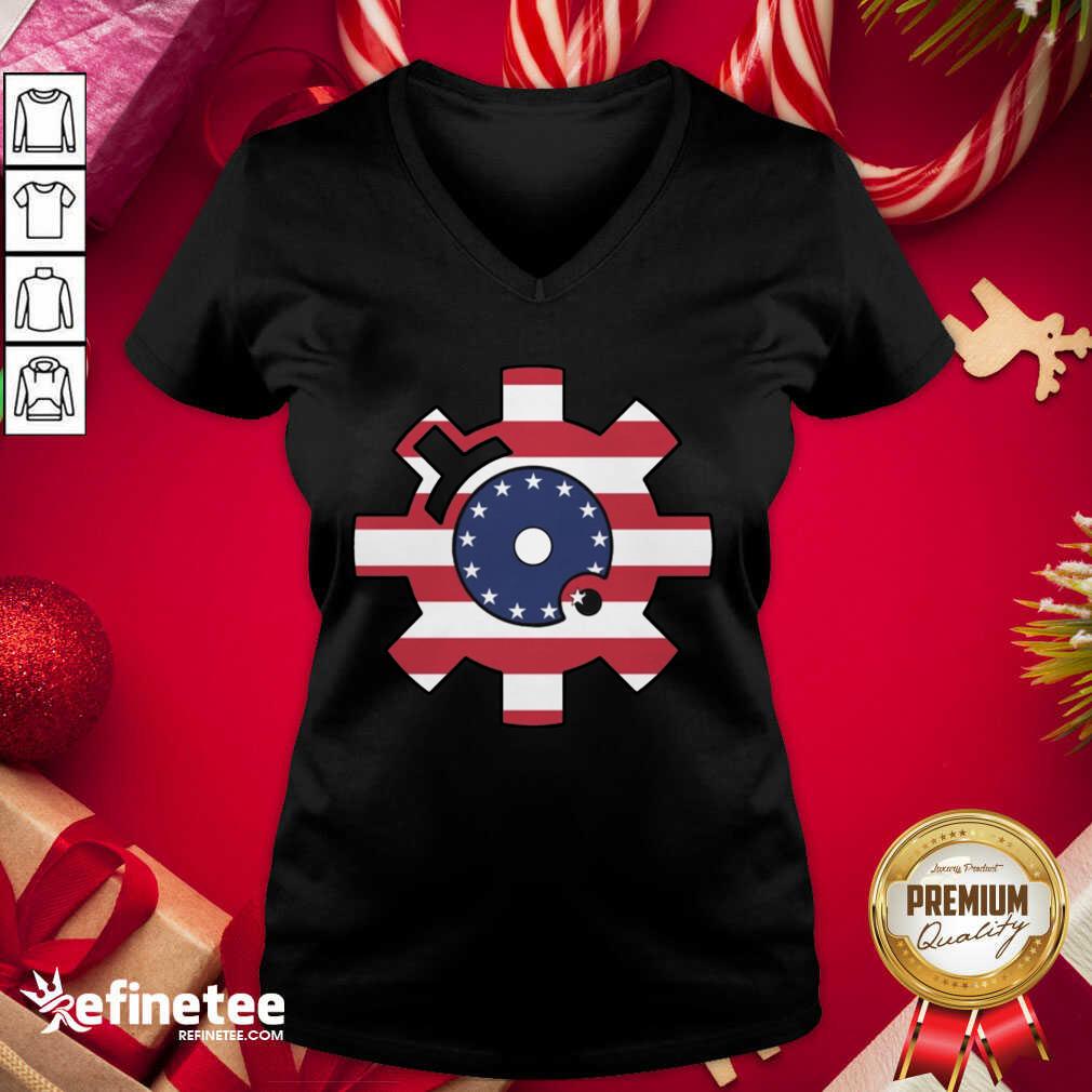 Funny Betsy Ross Flag Bolt Face American Flag Shirt