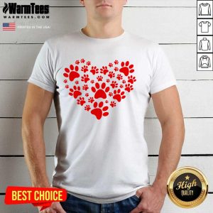 Awesome Heart Paw Print Dog Love Valentines Day Gift Shirt