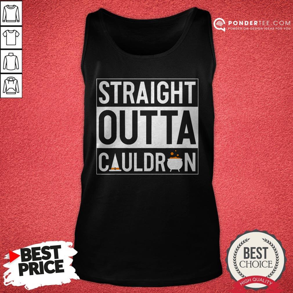 Straight Outta Cauldron Brew Witch Hat Halloween Funny Pun Shirt