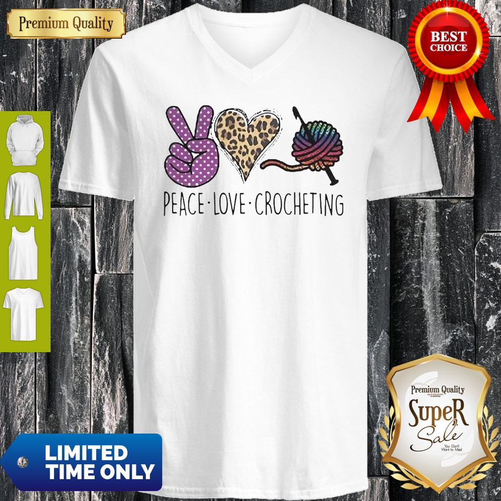 Original Peace Love Crocheting Leopard Shirt