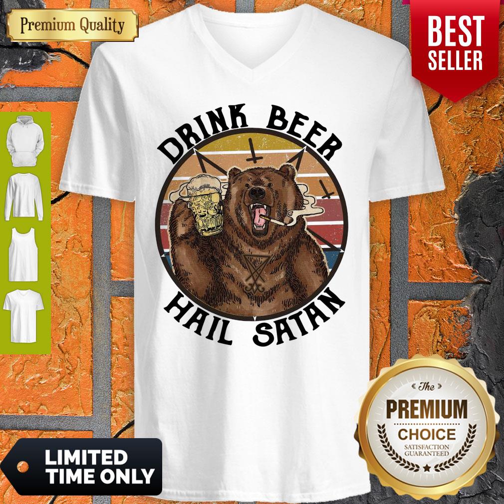 Official The Bear Drink Beer Hail Satan Shirt