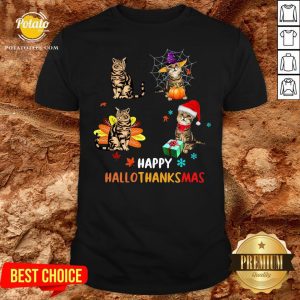 Nice Cats Happy Hallothanksmas Shirt