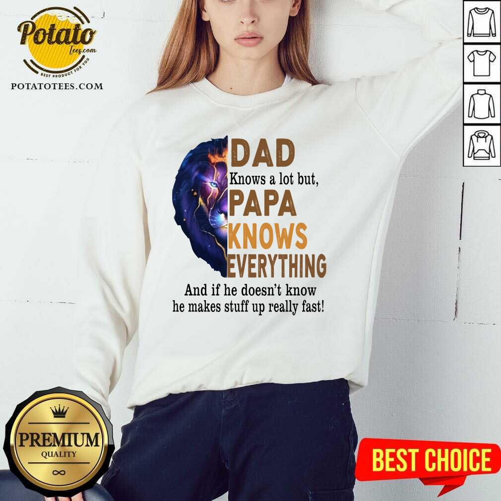 Lion Dad Knows A Lot But Papa Knows Everything Shirt