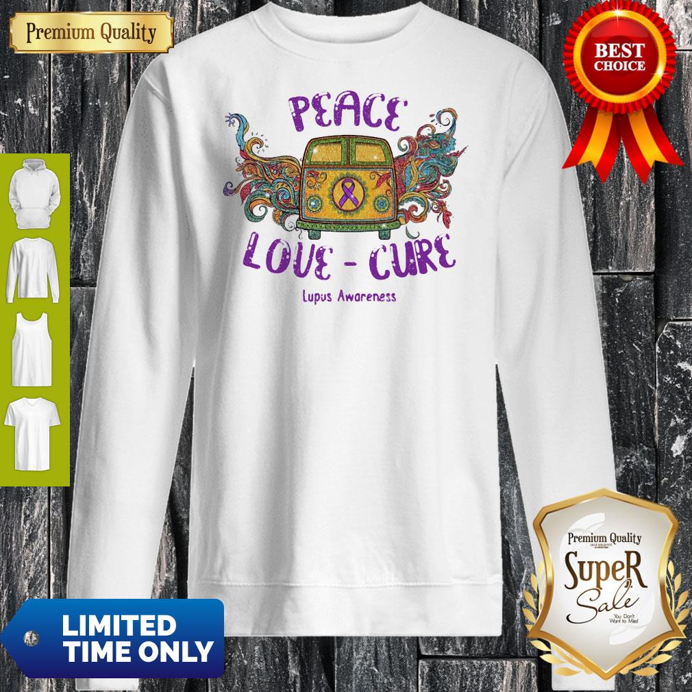 Good Hippie Bus Peace Love Cure Lupus Awareness Shirt