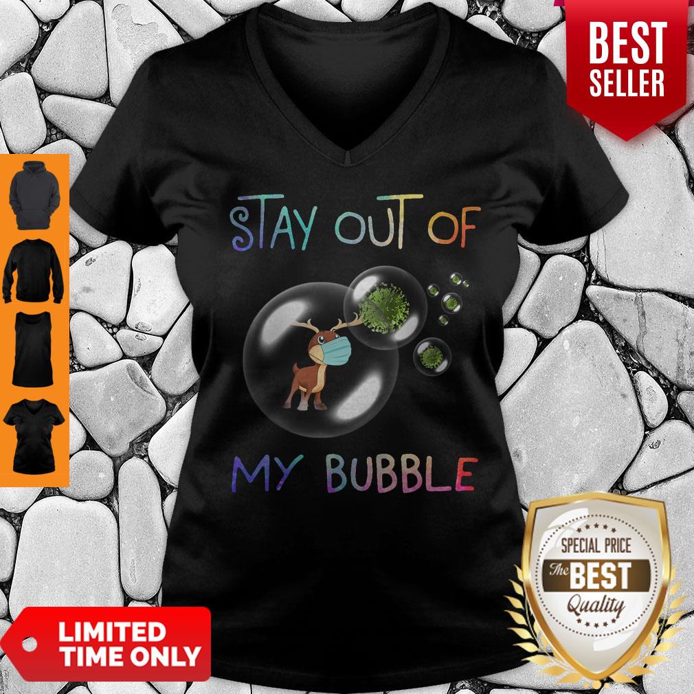 Pretty Reindeer Stay Out Of My Bubble Coronavirus T-Shirt