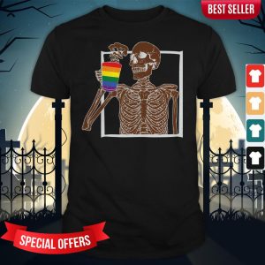 Day Of The Dead Dia De Los Muertos Skeleton Drinking Coffee LGBT Shirt