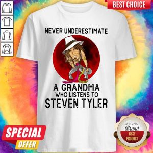 Hot Never Underestimate A Grandma Who Listens To Steven Tyler Shirt