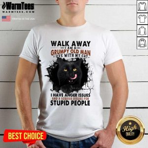 Official Walk Away Black Cat Grumpy Man Shirt