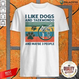 Official I Like Dogs And Taekwondo And Maybe 3 People Vintage Retro Shirt