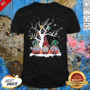 Hot Gnome Buffalo Plaid Christmas Tree Light Ugly Santa Hat Shirt