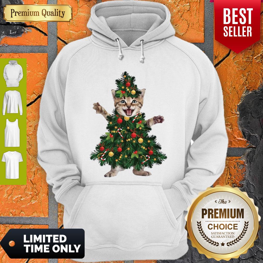 Funny Christmas Tree Cat Pine Shirt
